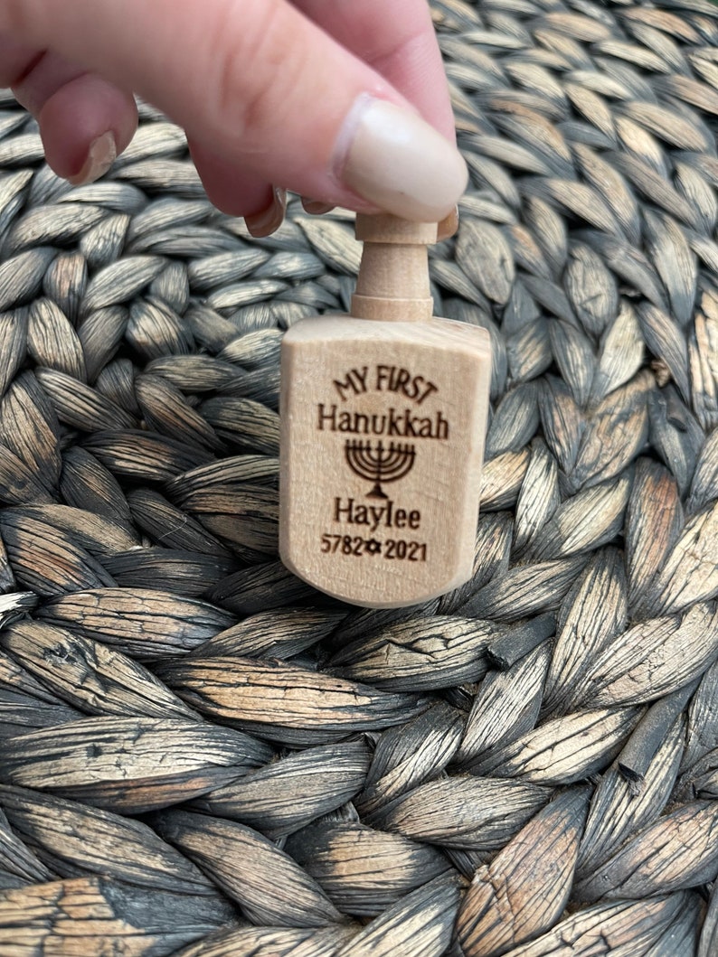 My First Hanukkah Dreidel, My First Chanukah Dreidel, Engraved Dreidel, Personalized Dreidel image 2