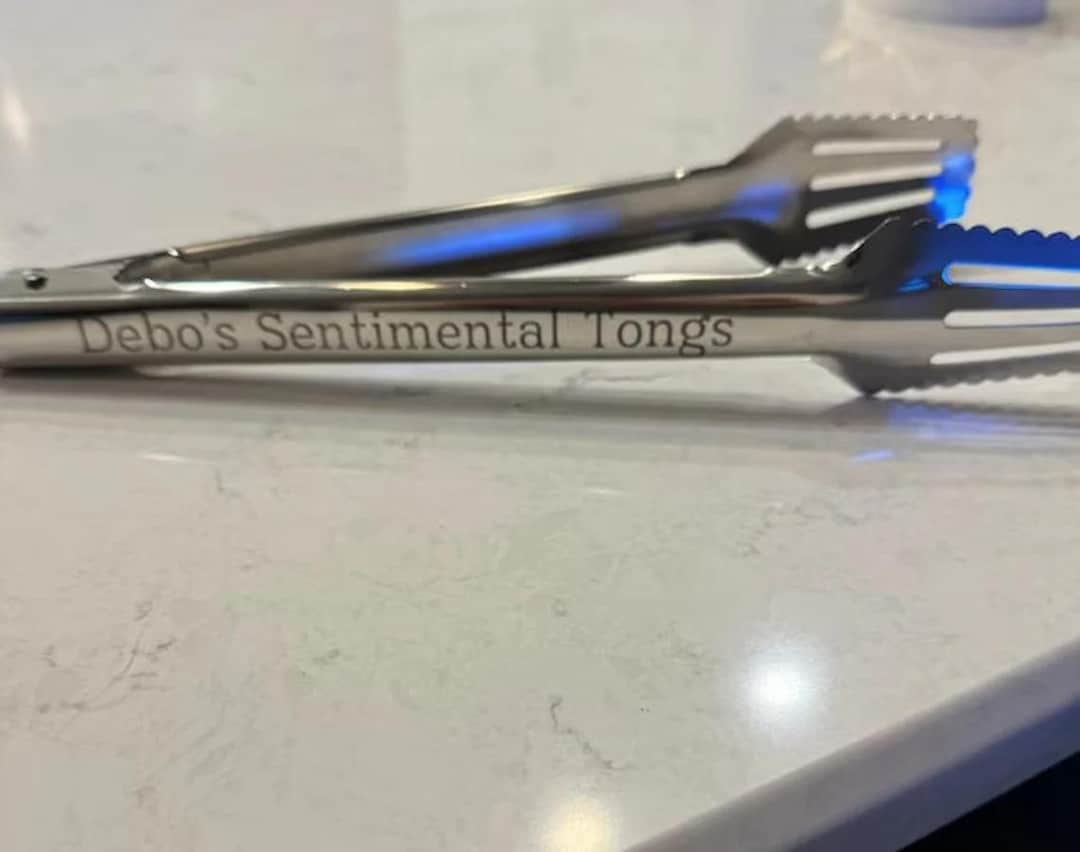 Tongs Lettering Engraved Stainless Tongs, Personalized Metal Engraved Tongs, Custom ...