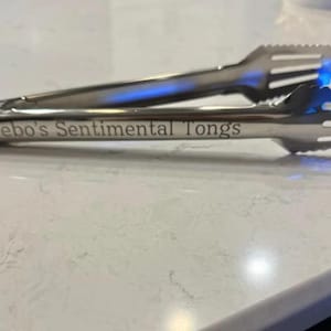 Engraved Stainless Tongs, Personalized Metal Engraved Tongs, Custom Cooking Tongs, Grilling Tongs