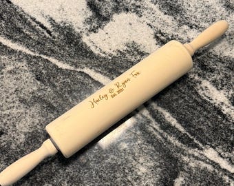 Rolo de massa personalizado com gravação, presente personalizado para padeiros