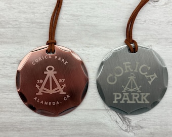 Custom Logo Live Edge Bag Tag, Personalized Business Ornament, Branded Gift Tag, Corporate Gift, 2.7 Inch Hanging Tag