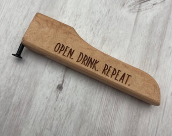 Engraved Bottle Opener - Wood Bottle Opener - Unique Bottle Opener - Bottle Top Opener - Bartender Tool - Beer