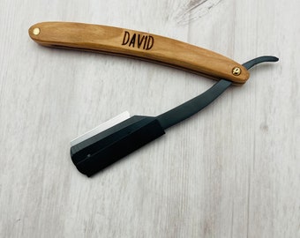 Engraved Straight Razor - Engraved Shaving Tool - Personalized Straight Razor - Barber Gift