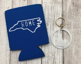 Gift Set: Home State Can Cooler and Keychain