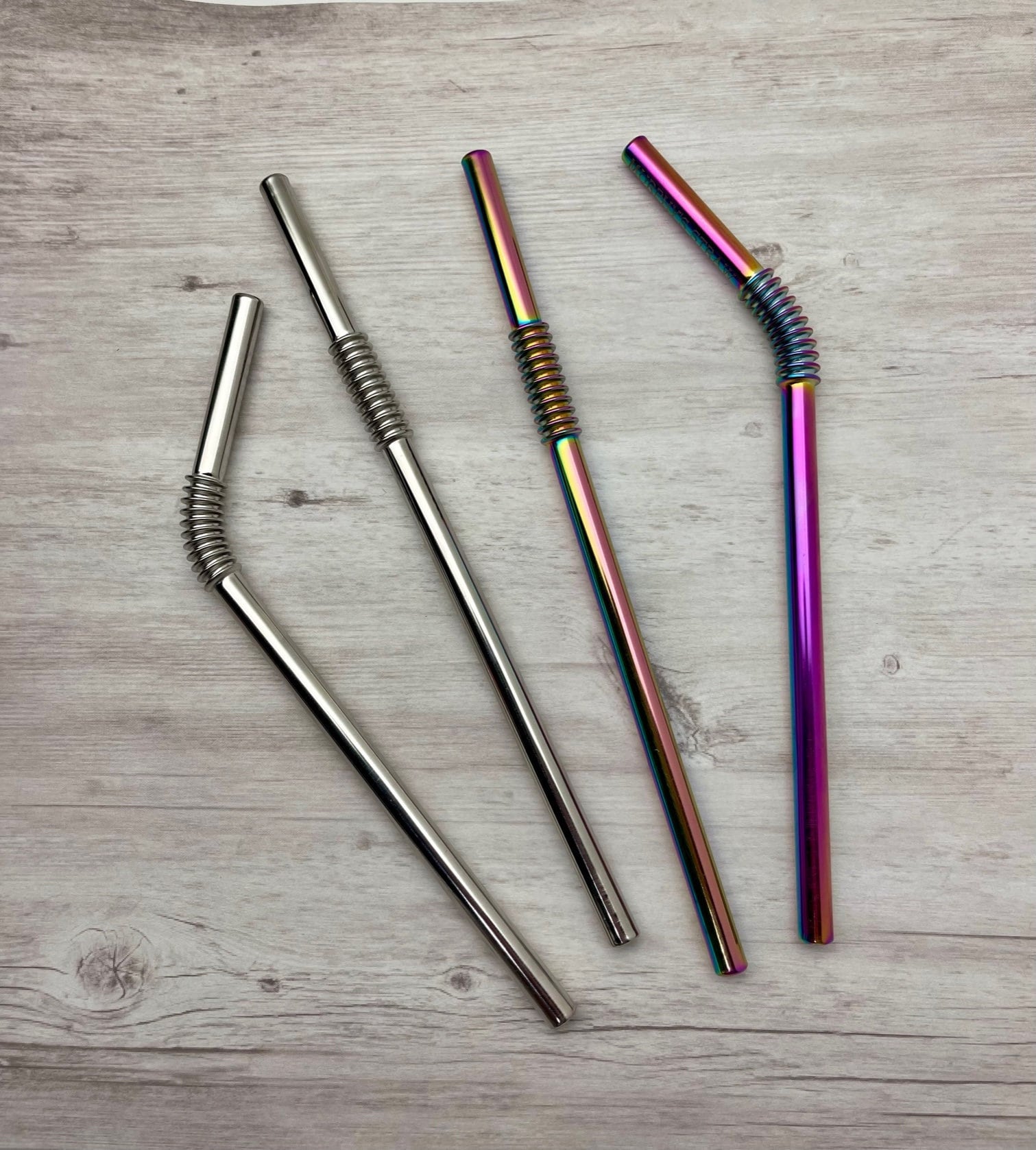 Rainbow Suck It Reusable Straws in Waterproof Pouch (6-piece set)