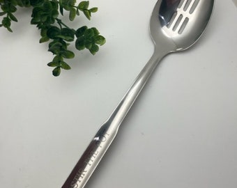 Engraved Stainless Steel Slotted Spoon - Personalized Spoon - Cooking Spoon