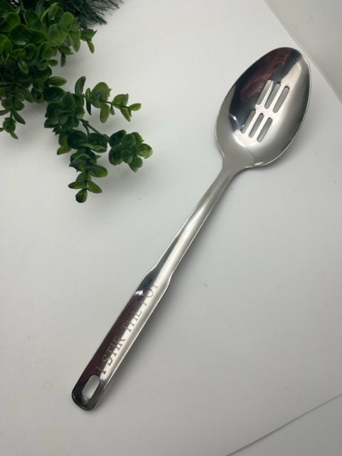 Engraved Stainless Steel Slotted Spoon Personalized Spoon 