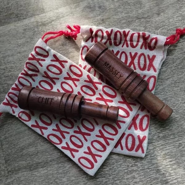 Richiamo per anatre inciso - Richiamo per anatre personalizzato - Regalo per cacciatore - Richiamo per anatre in legno