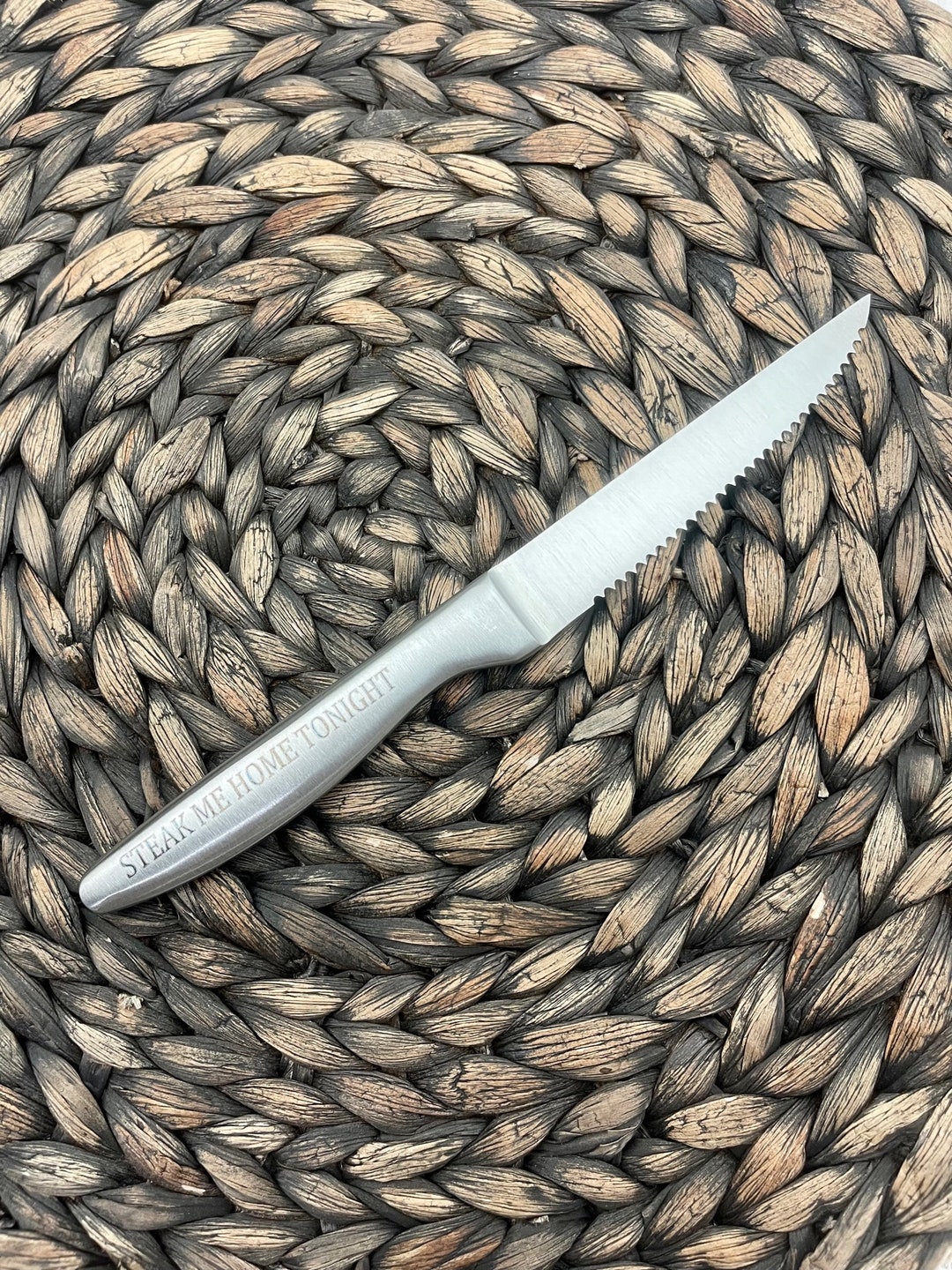 Custom Engraved Stainless Steel Knife, Engraved Steak Knife