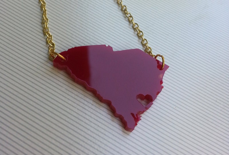 Personalized Heart Over Charleston SC Necklace Etsy