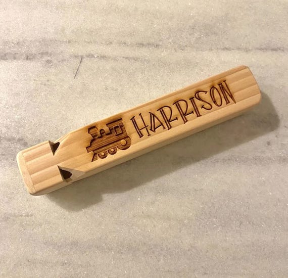 Personalized Train Whistle - Engraved Train Whistle - Kids Wooden Toy Whistle - Choo Choo Whistle