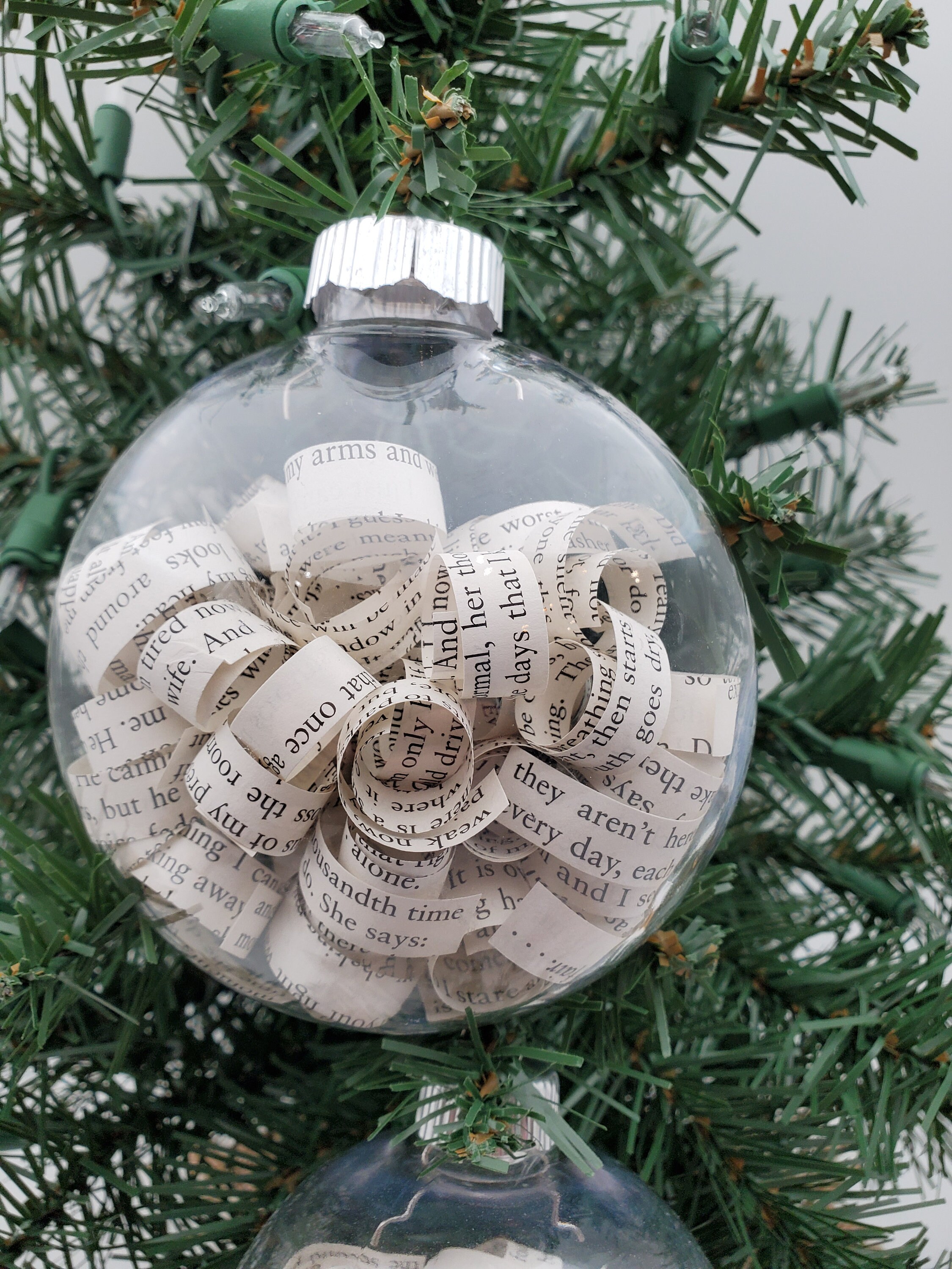 Book Christmas Tree Ornament Bookworm Ornament Reader Ornament Used Book Ornament Vintage Book Ornament