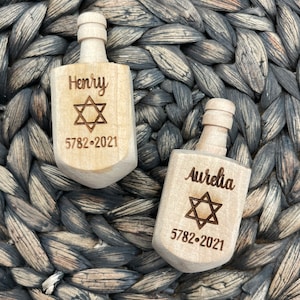 Star of David Dreidel, Menorah Dreidel, Engraved Dreidel, Personalized Dreidel