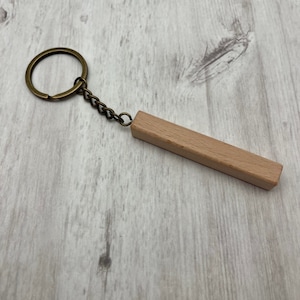 Blank Square Block Keychain, Holz Keychain