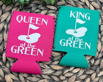 Queen or King of the Green Can Cooler, Golf Can Cooler, Gifts For Golfers, Golf Is Life