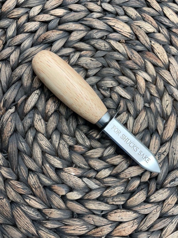 Natural Living Bamboo Oyster Knife Set with Hand Guard (Natural