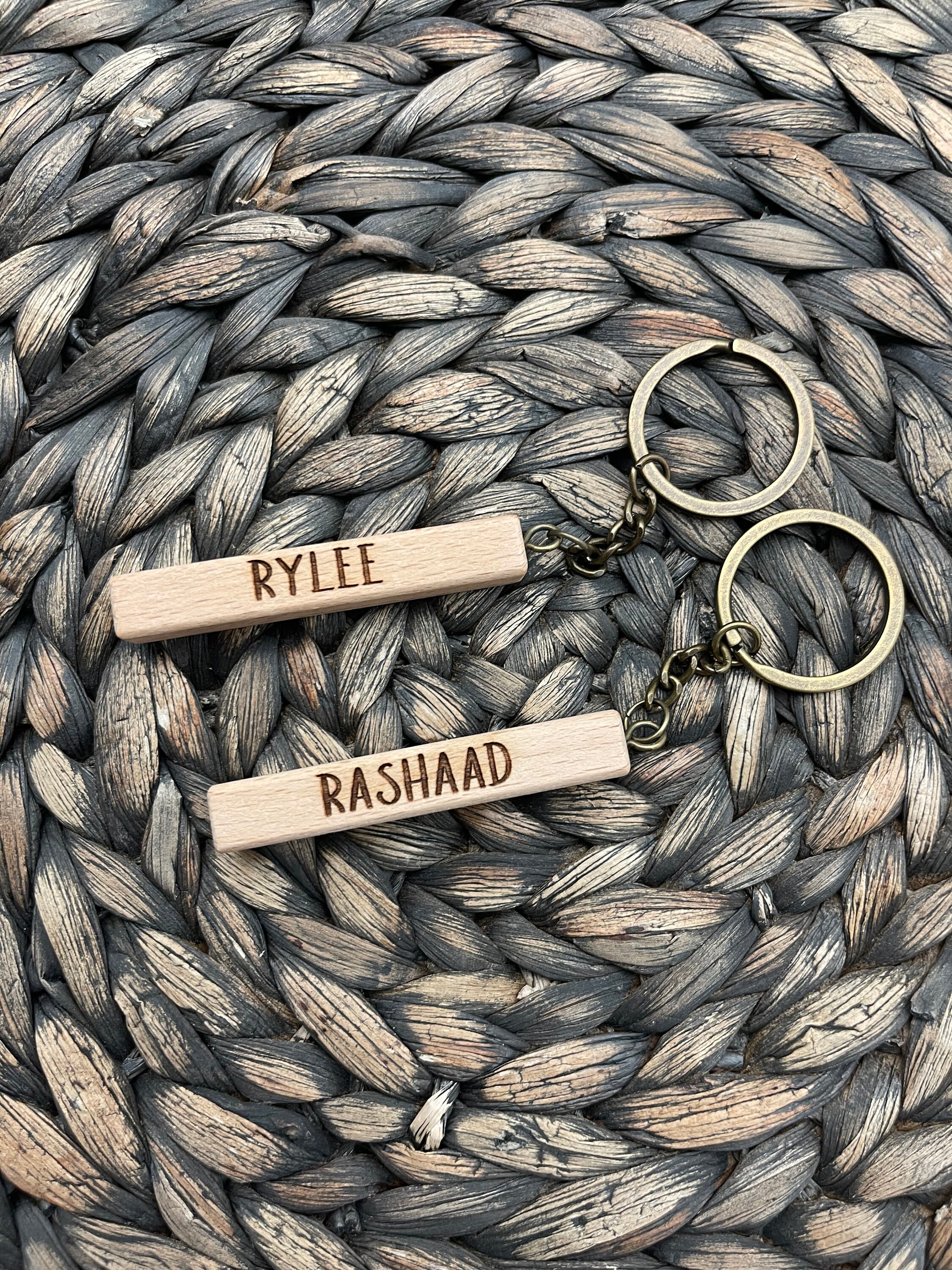 Engraved Wood Block Keychain, Personalized Name Keychain - Etsy