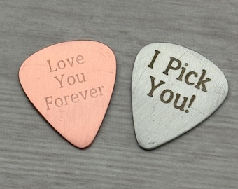 Palheta de guitarra personalizada em cobre, presente para músicos