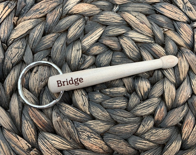 Personalized Drumstick Keychain, Custom Mini 3 1/8 Inch Drumstick Key Ring, Drummer Gift