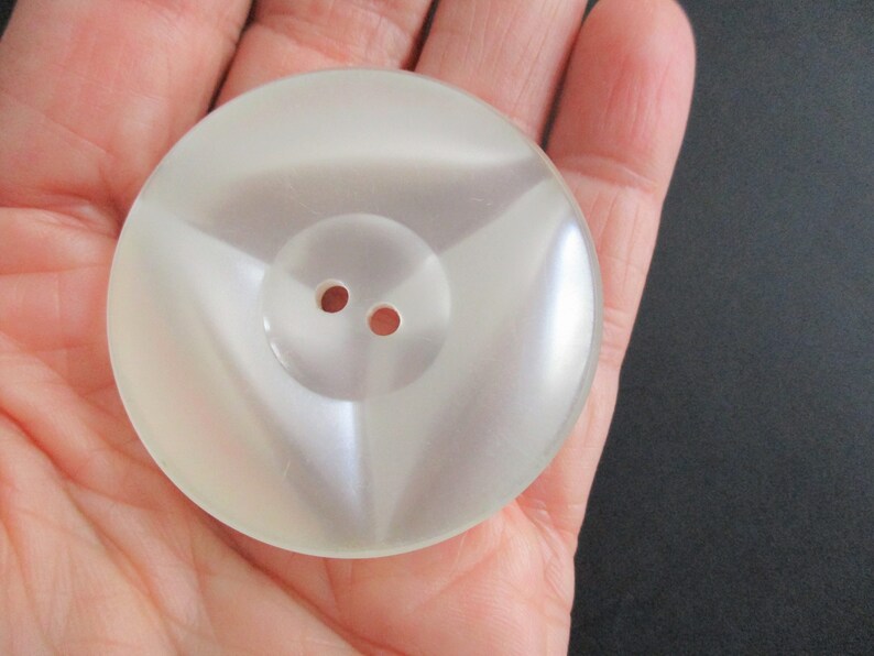 Huge Moonglow Coat Buttons Vintage 1960s Mod White Lucite Pearlized Two Hole Sewing Supply