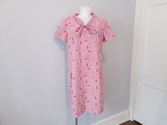 Cotton House Dress Vintage 1930s Purple Floral Gin