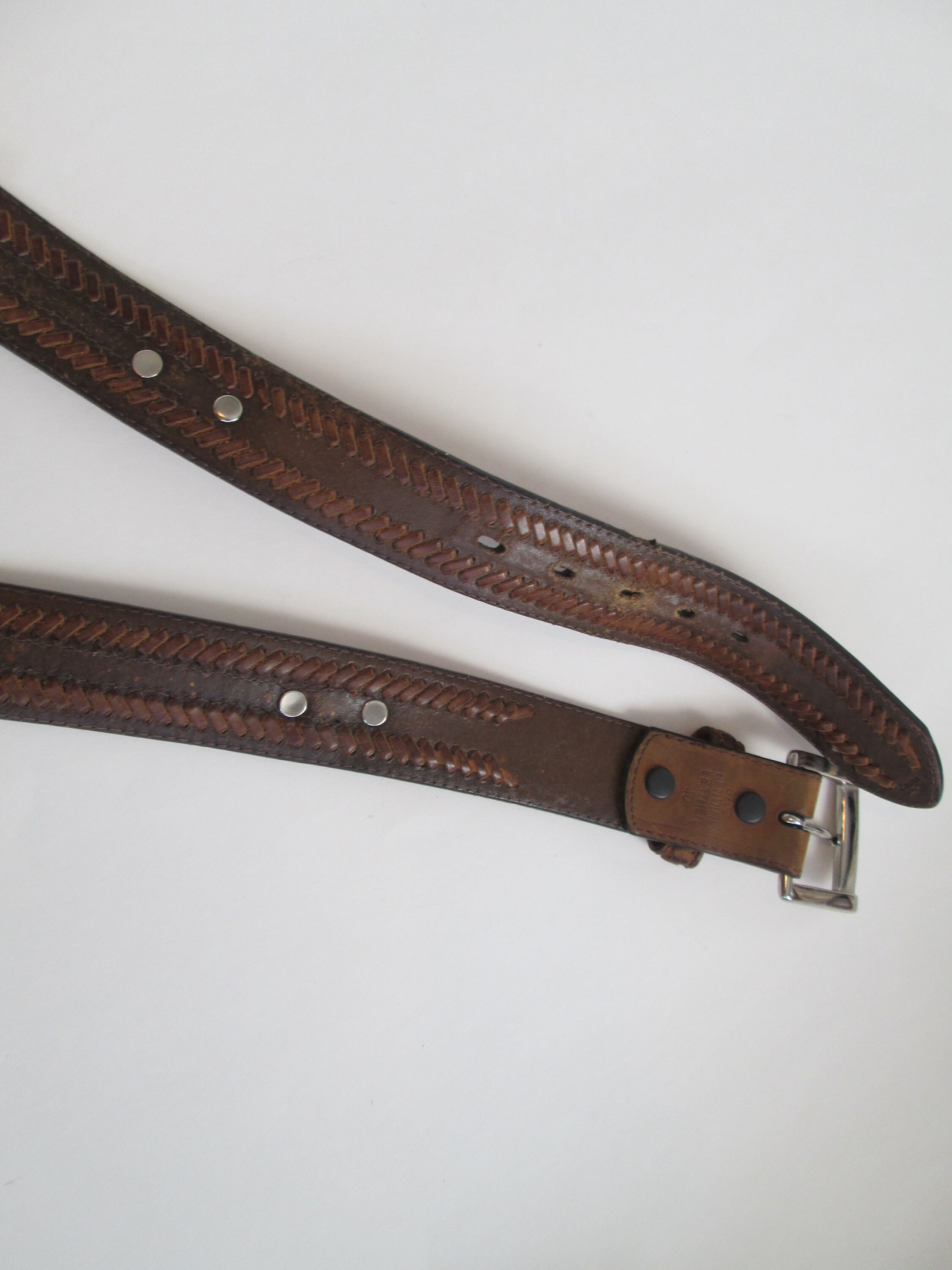 Western Leather Belt Vintage 1970s Boho Bohemian Braided | Etsy