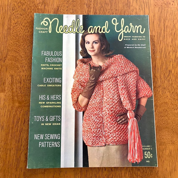NEEDLE AND YARN Magazine Vintage 1960s Knitting Crochet Mod Clothing Patterns