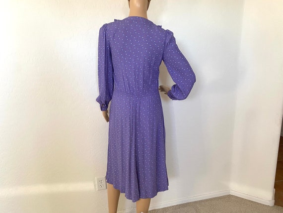 BELLE FRANCE Dress Vintage 1970s Purple Polka Dot… - image 6