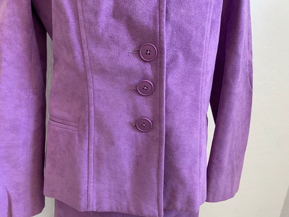 GINO ROSSI Ultrasuede Suit Vintage 1970s Purple J… - image 3