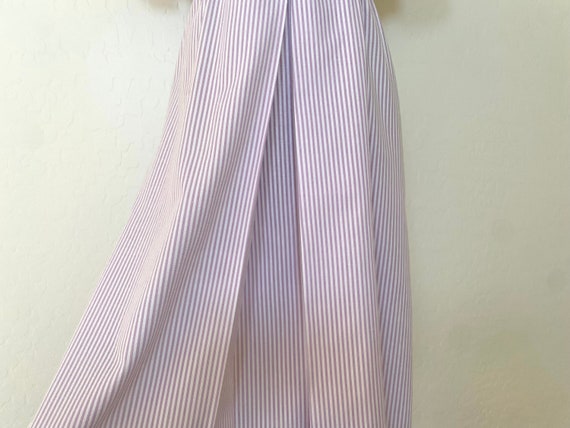 Striped Dress Vintage 1970s Lavender White Seersu… - image 8