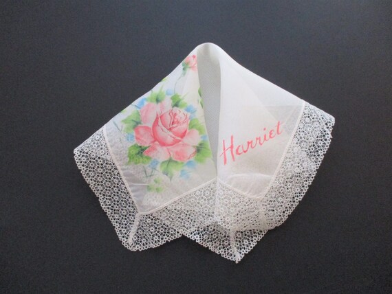 Vintage 1940s Sweetheart Handerchief White Nylon S