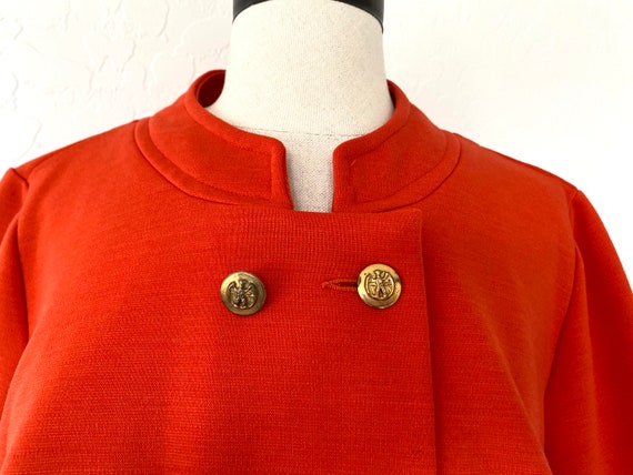 GLORIA SWANSON Jacket Vintage 1960s Orange Polyes… - image 3