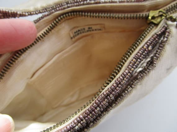 Antique Clutch Purse 1920s Gold Beaded Sequined C… - image 6