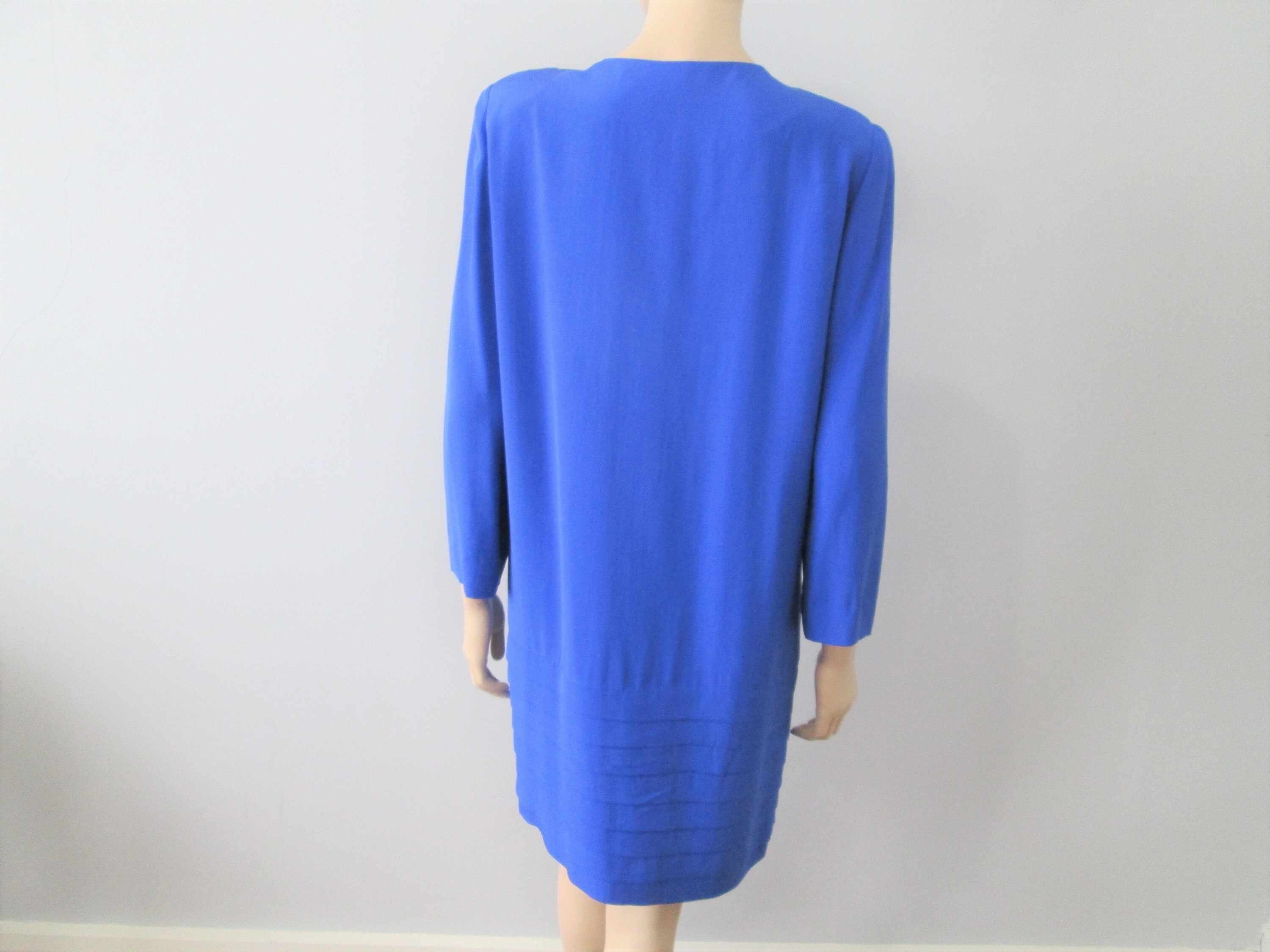 Vintage 1980s Dress Royal Blue Silk Sheath | Etsy