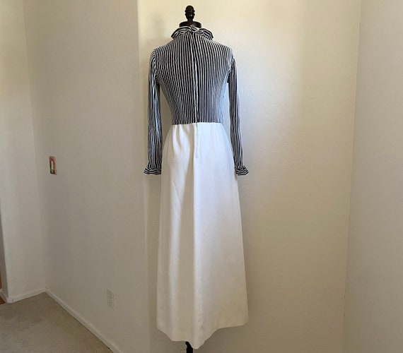 RONTINI Dress Vintage 1970s Black White Striped R… - image 7