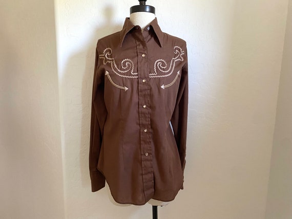 Vintage Western Shirt Button Up Pearl Snaps Panhandle Slim