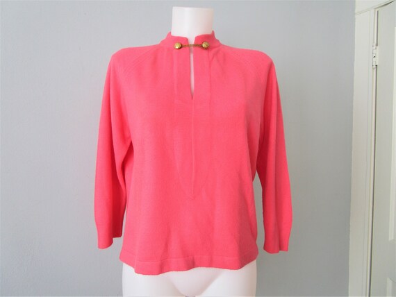 Pullover Sweater Vintage 1960s Soft Bubblegum Pin… - image 2