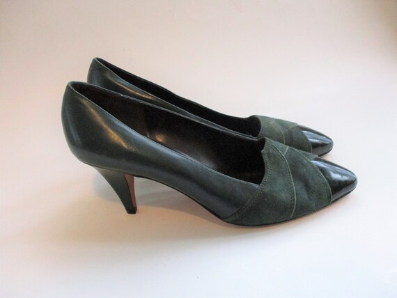 SESTO MEUCCI Shoes Pumps Heels Vintage 1980s Forest Green | Etsy