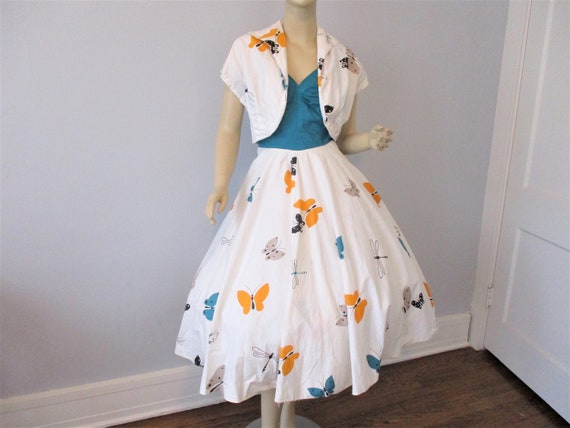 Fit And Flare Dress Bolero Jacket Vintage 1950s Co