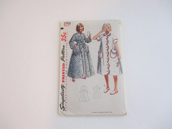 Girls Robe Sewing Pattern Vintage 1950s Simplicity 3988 Size 8 | Etsy