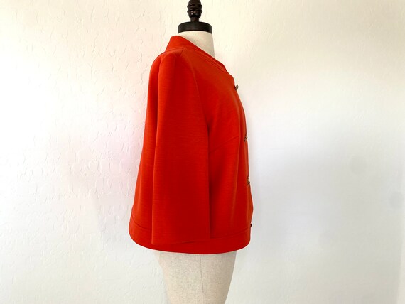 GLORIA SWANSON Jacket Vintage 1960s Orange Polyes… - image 4