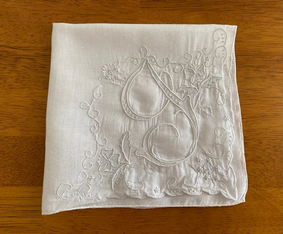 Madeira Handkerchief Vintage 1950s White Cotton L… - image 4