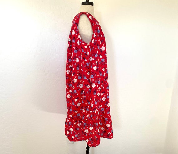 ANTHONY RICHARDS Sun Dress Vintage 1980s Red Flor… - image 7