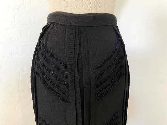 Antique Edwardian Skirt 1910s Suffragist Black Cr… - image 4