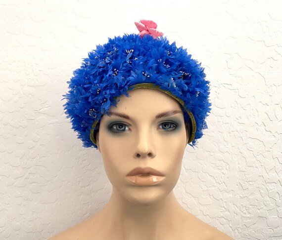 MICHAEL TERRE CALIFORNIA Hat Vintage 1960s Mod Bl… - image 2