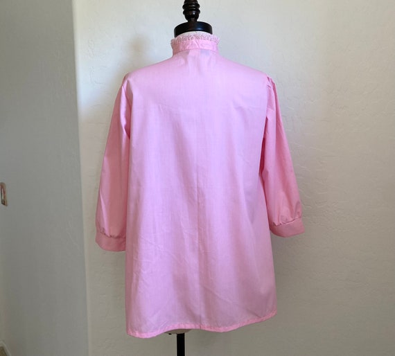 STYLE FIX Ruffle Blouse Vintage 1970s Pink Tunic … - image 8