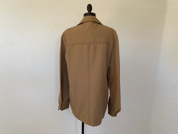 Leisure Jacket Vintage 1970s Tan Polyester Pointe… - image 7