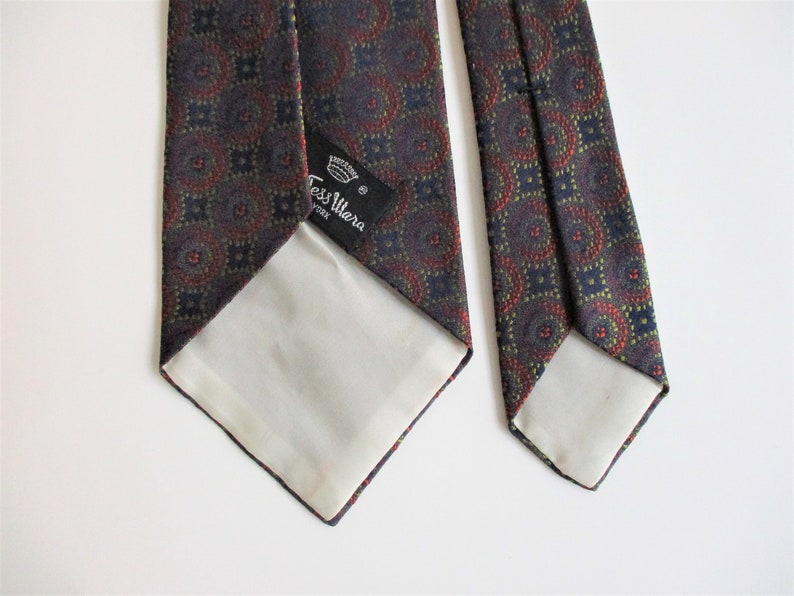 COUNTESS MARA Necktie Vintage 1960s Mod Polyester Geometric Designer Mens Unisex Tie
