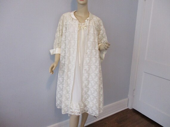 GOTHAM GOLD STRIPE Lingerie Peignoir Set Vintage 1