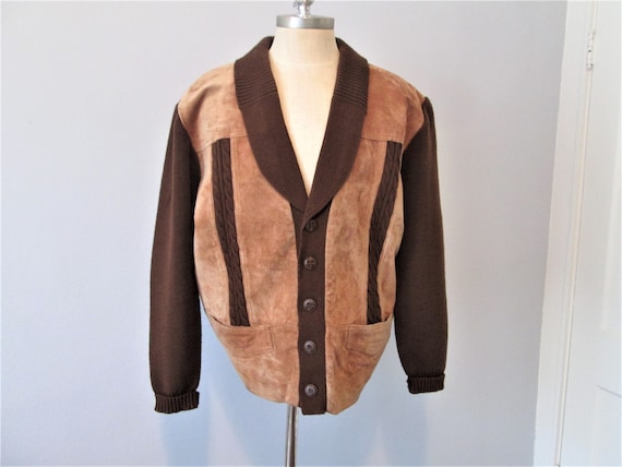 Rockabilly Mens Sweater Vintage 1950s Brown Camel